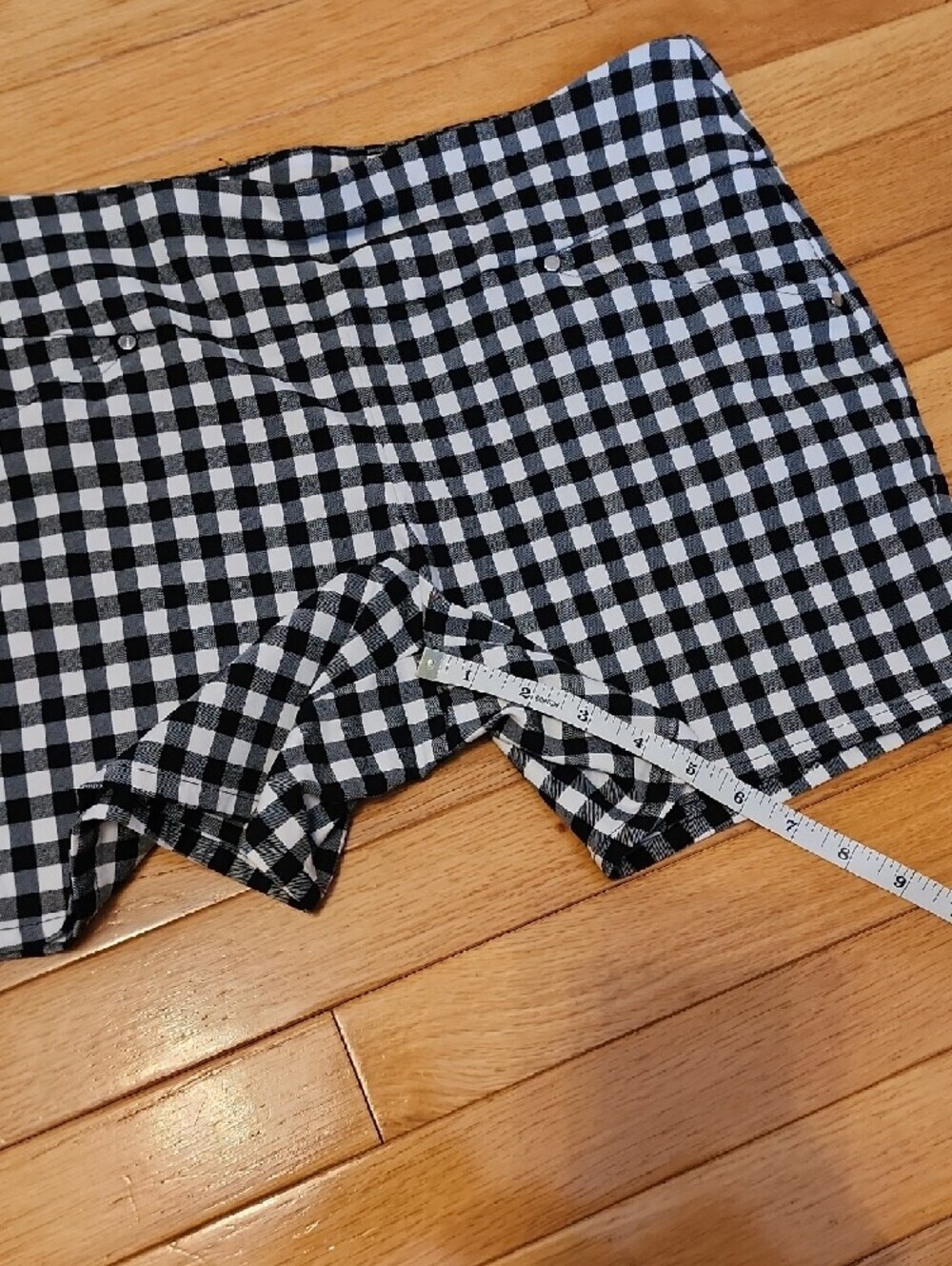 INC International Concepts Black and White Gingham Shorts - Picture 3 of 5